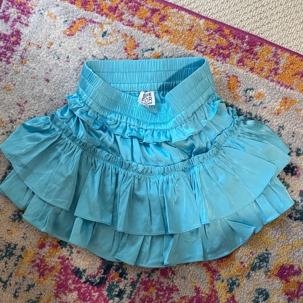 Blue Ruffled Skirt